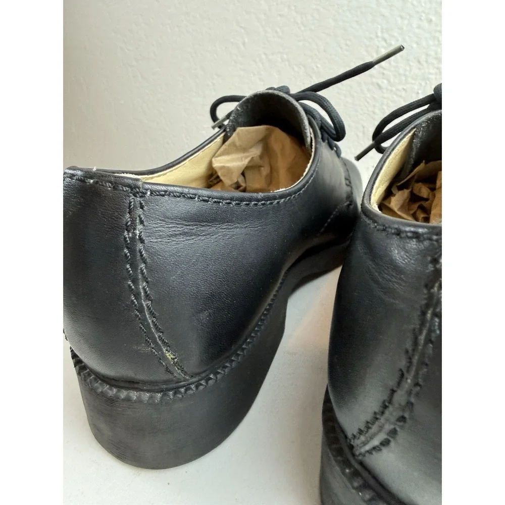 MIA Y2K Blk Leather Oxford Platform Chunky Heel Shoe Sz7 90s‎ Grunge Goth Witchy
